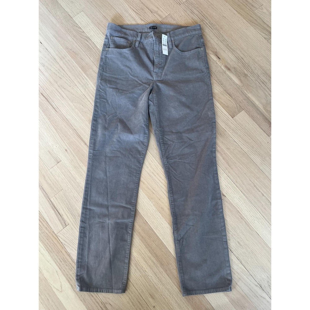 J Crew Pants 30T Men Gray Corduroy‎ Mid Rise Regular Fit New with Tags - Picture 2 of 9